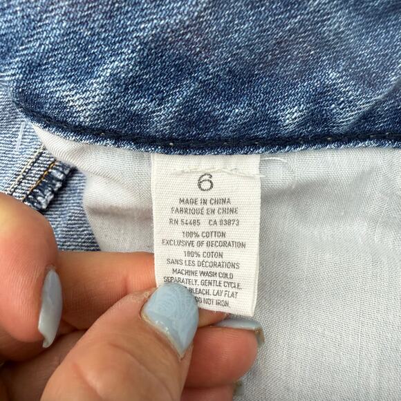 Y2K American Eagle Outfitters Low Rise Cutoff Jean Shorts Size 6 - Picture 3 of 9